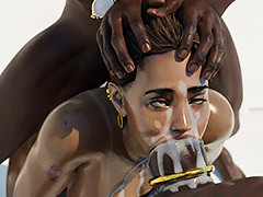 Two giant black cocks in hot..