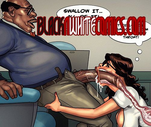 Black Cum White Throat - It feels like a gallon of cum going.. Image #1 at Black Cock Comics